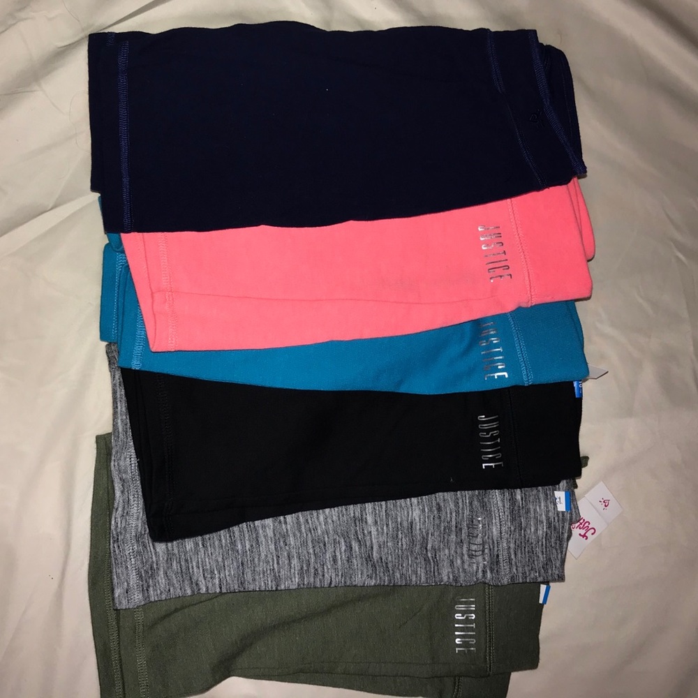 6 Justice Girls Shorts Bundle,mid-thigh size 10-12